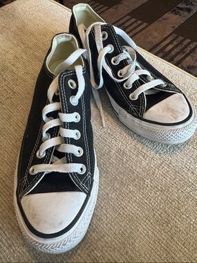 Converse Black Low-Top Canvas Sneakers with White Laces